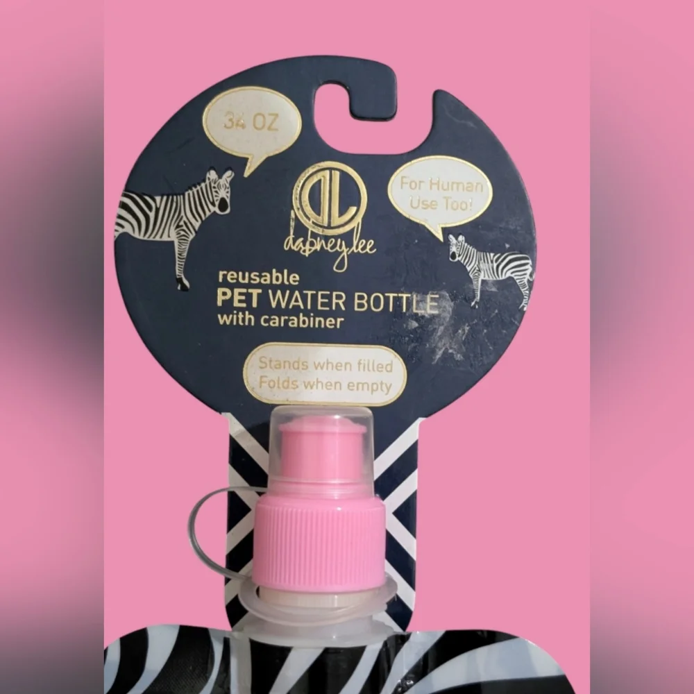 🇱🇷 Chic Zebra Print Pet Water Bottle 34oz